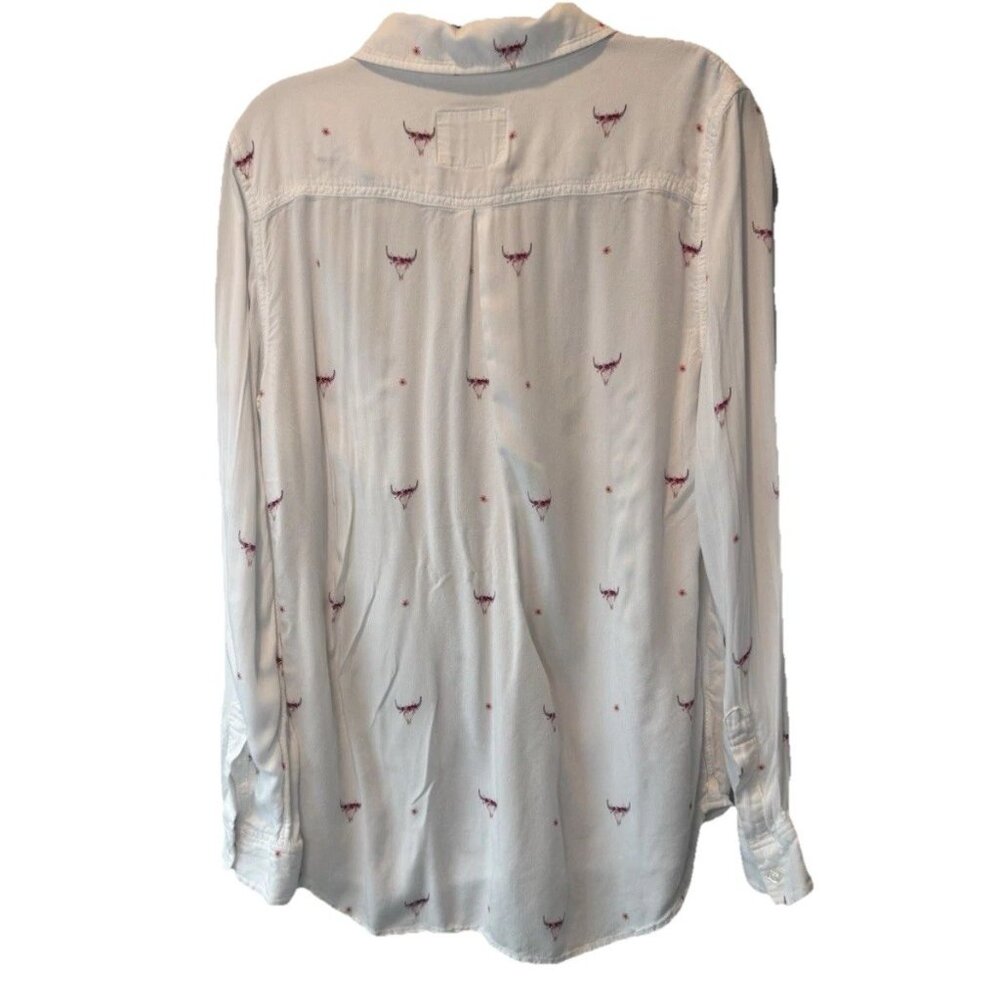 Rails Rosci Indio Bull Skull Long Sleeve Womens Button Down Top S Western Casual - Picture 4 of 10